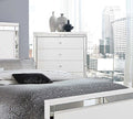 5 Drawer Chest in White Embossed Alligator & Mirror B720