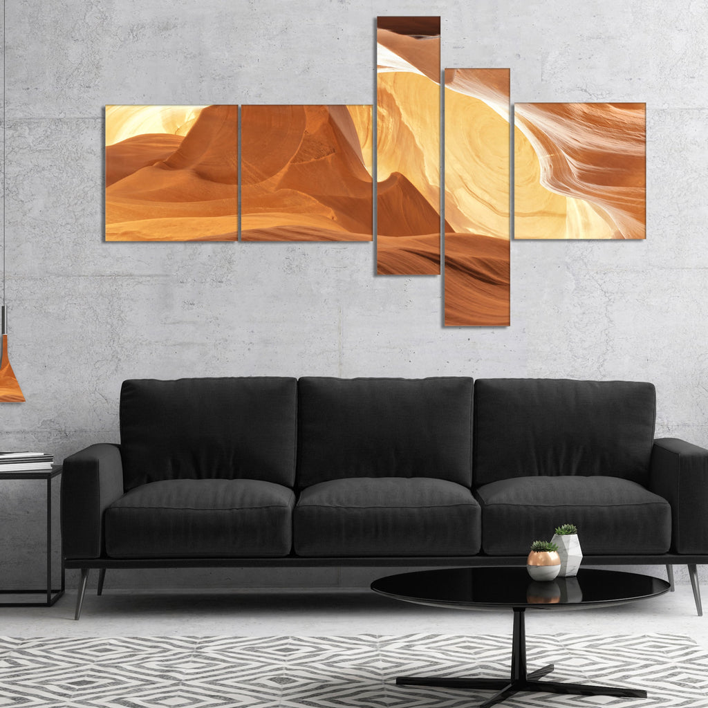 Brown 4 Panels Landscape Photography Canvas Print O967
