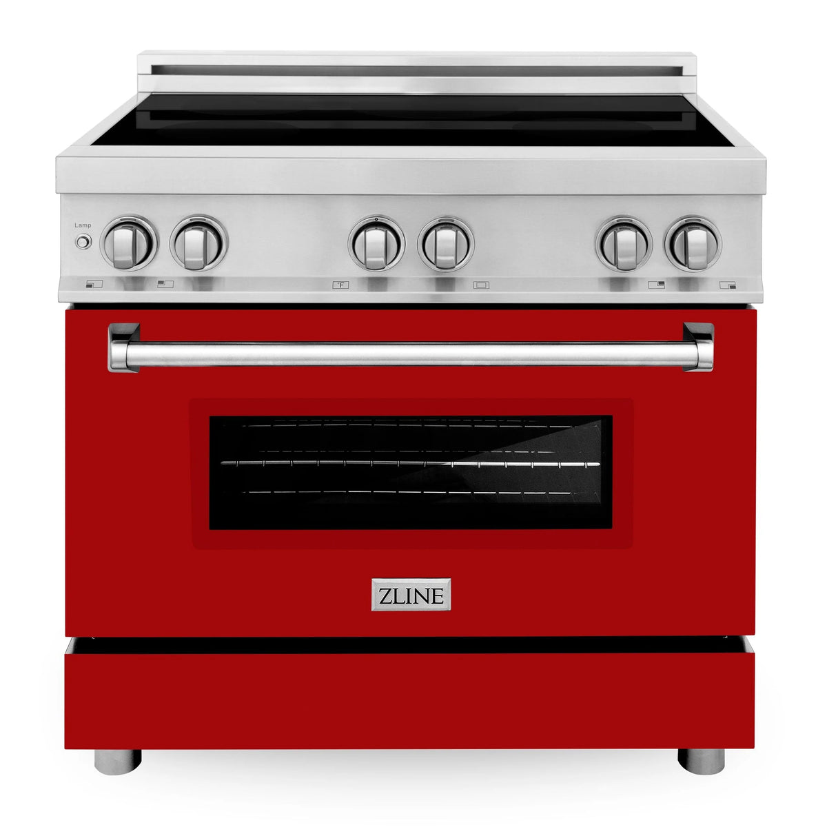 36 Inch 4.6 cu. ft. Induction Range with 4 Element Stove and Electric Oven in Red Gloss B97289
