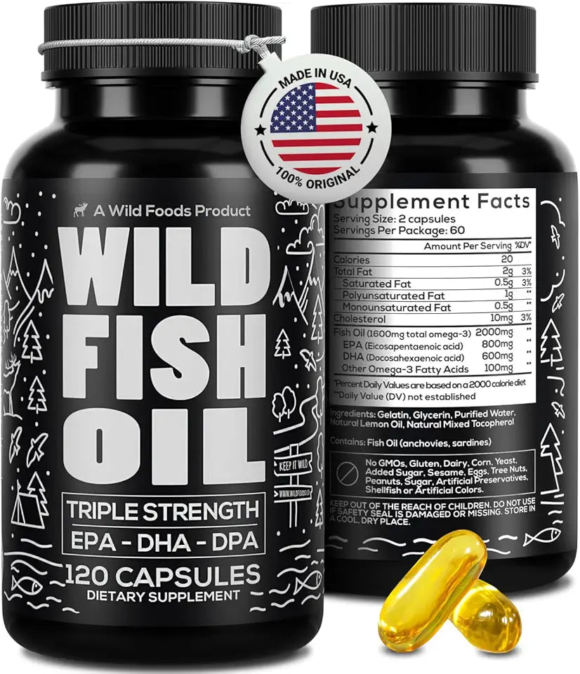 Omega 3 Fish Oil Supplement, 120 Capsules E75672