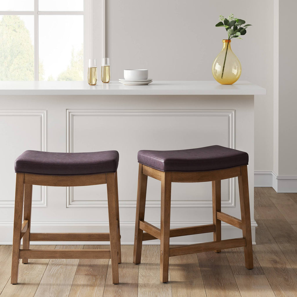 Espresso Faux Leather Counter Stool U4920
