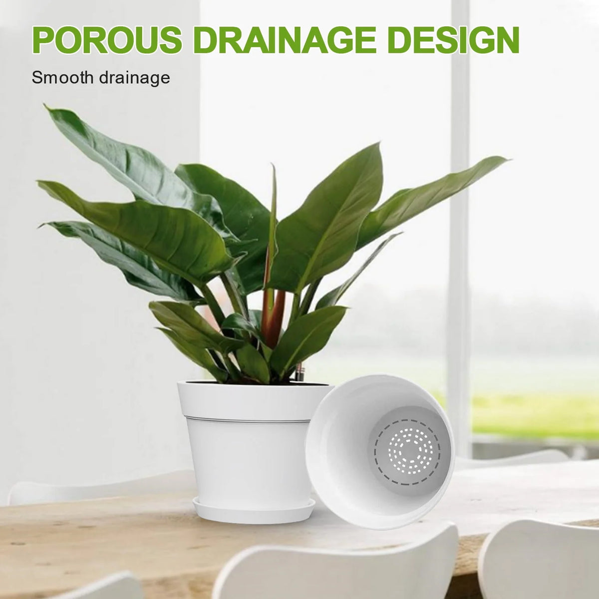 6 Inch Plastic Planters 16 Pack White S61443