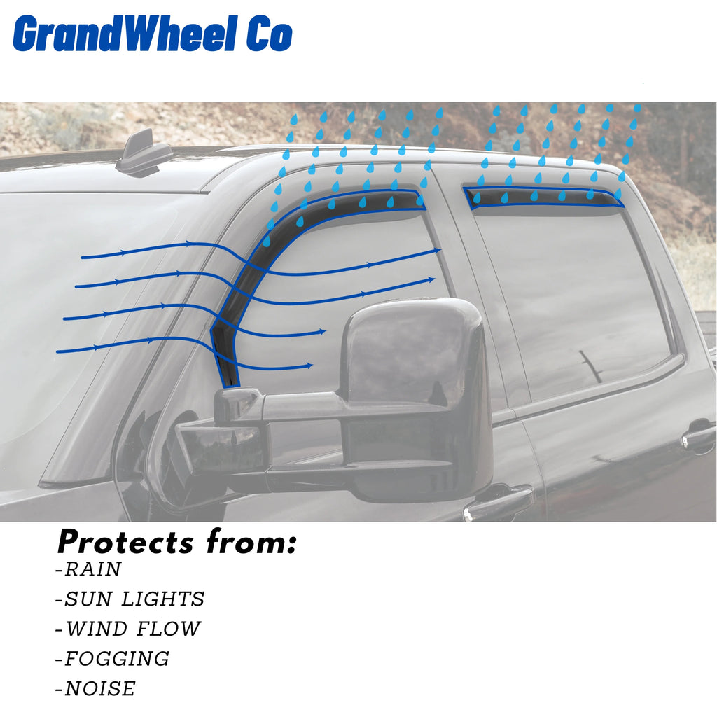 4 pcs Smoke Tinted In-channel Side Window Vent Visor Deflectors Rain Guards D304824