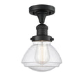 1 Light Semi-Flush Mount Matte Black Q754067