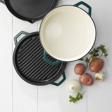 Enameled Cast Iron Dutch Oven with Grill Lid, 7-Quart D48722