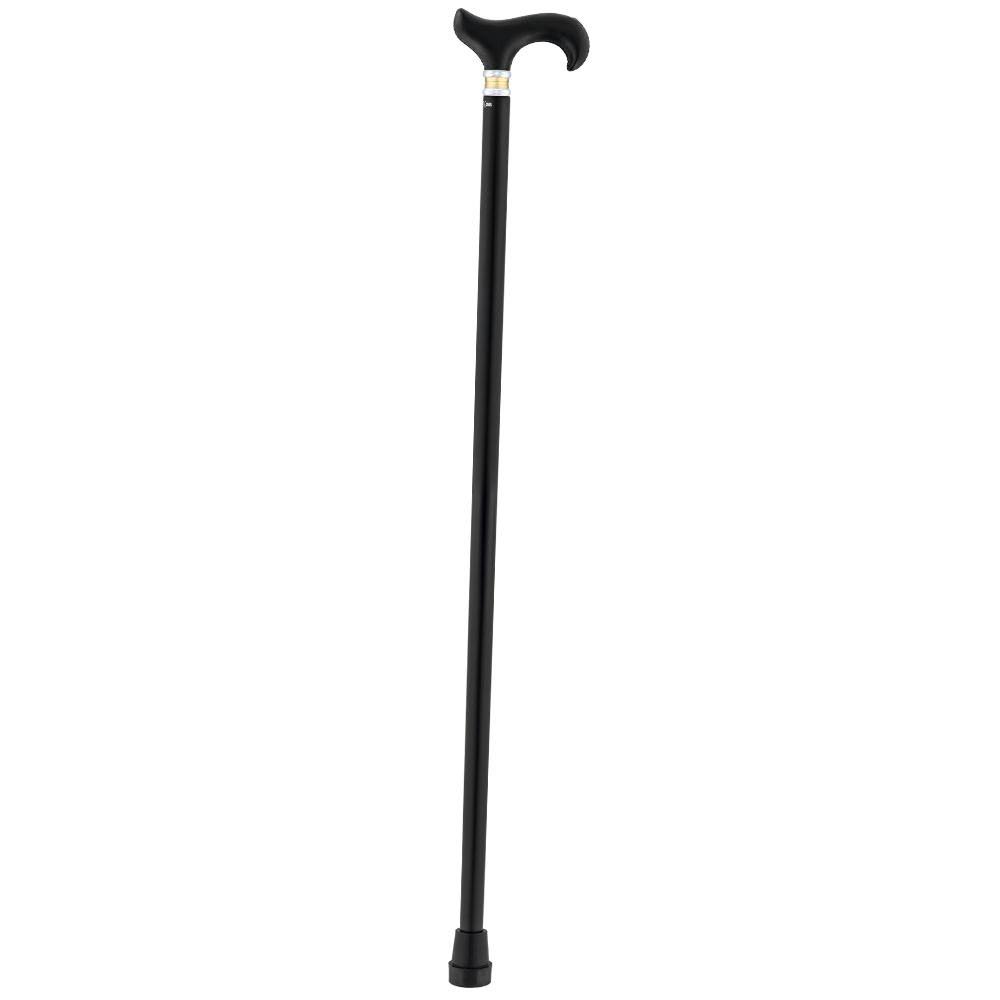 Black Leather Derby Walking Cane with Beechwood Shaft K367425