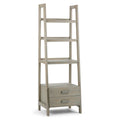 Solid Wood Ladder Shelf with Storage Distressed Gray Y940584