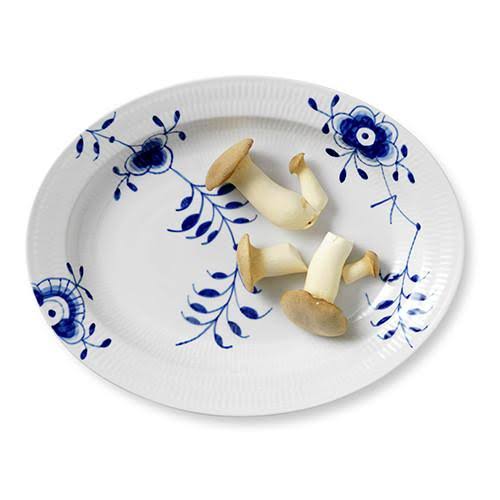 Blue Fluted Mega Oval Plate A84563