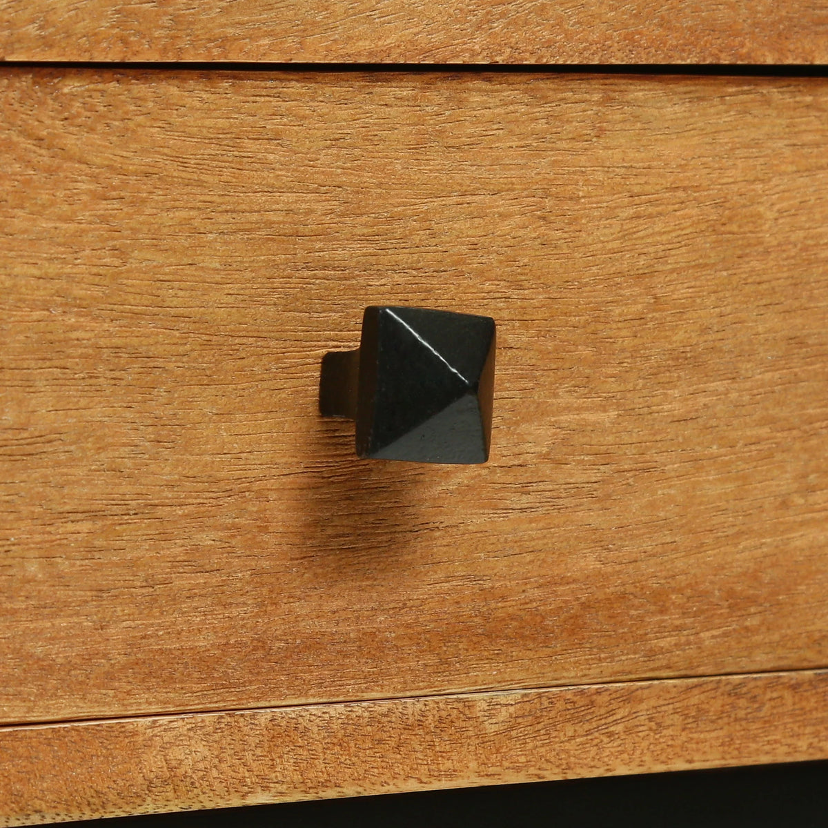 Mango Wood C-Shaped Side Table with Drawer M3771