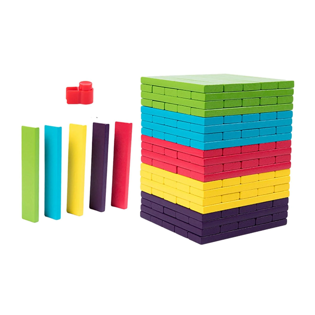 100 Pieces Wooden Stacking Blocks Building Kits Board Game R1246