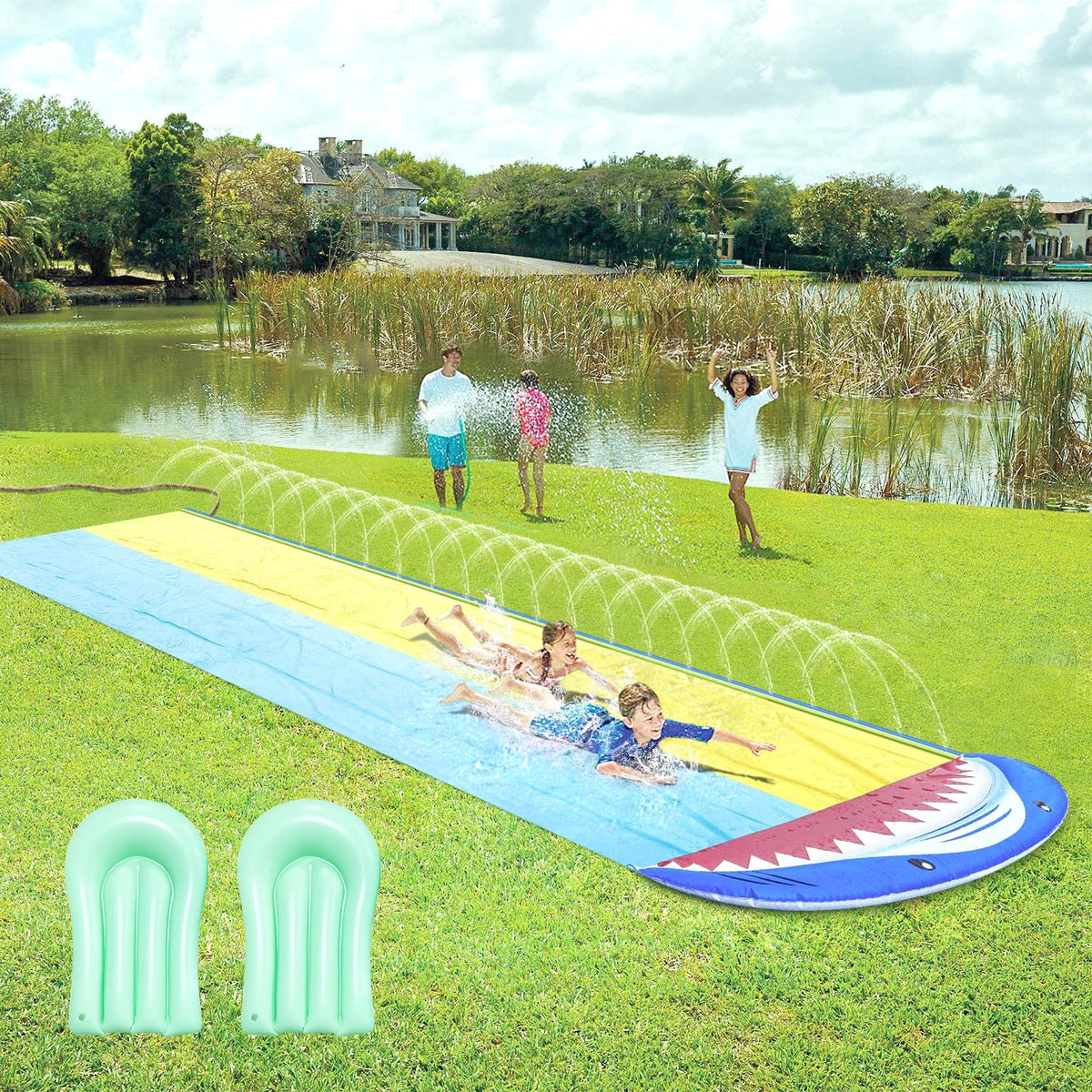 16FT Double Water Slides with Sprinklers I32616