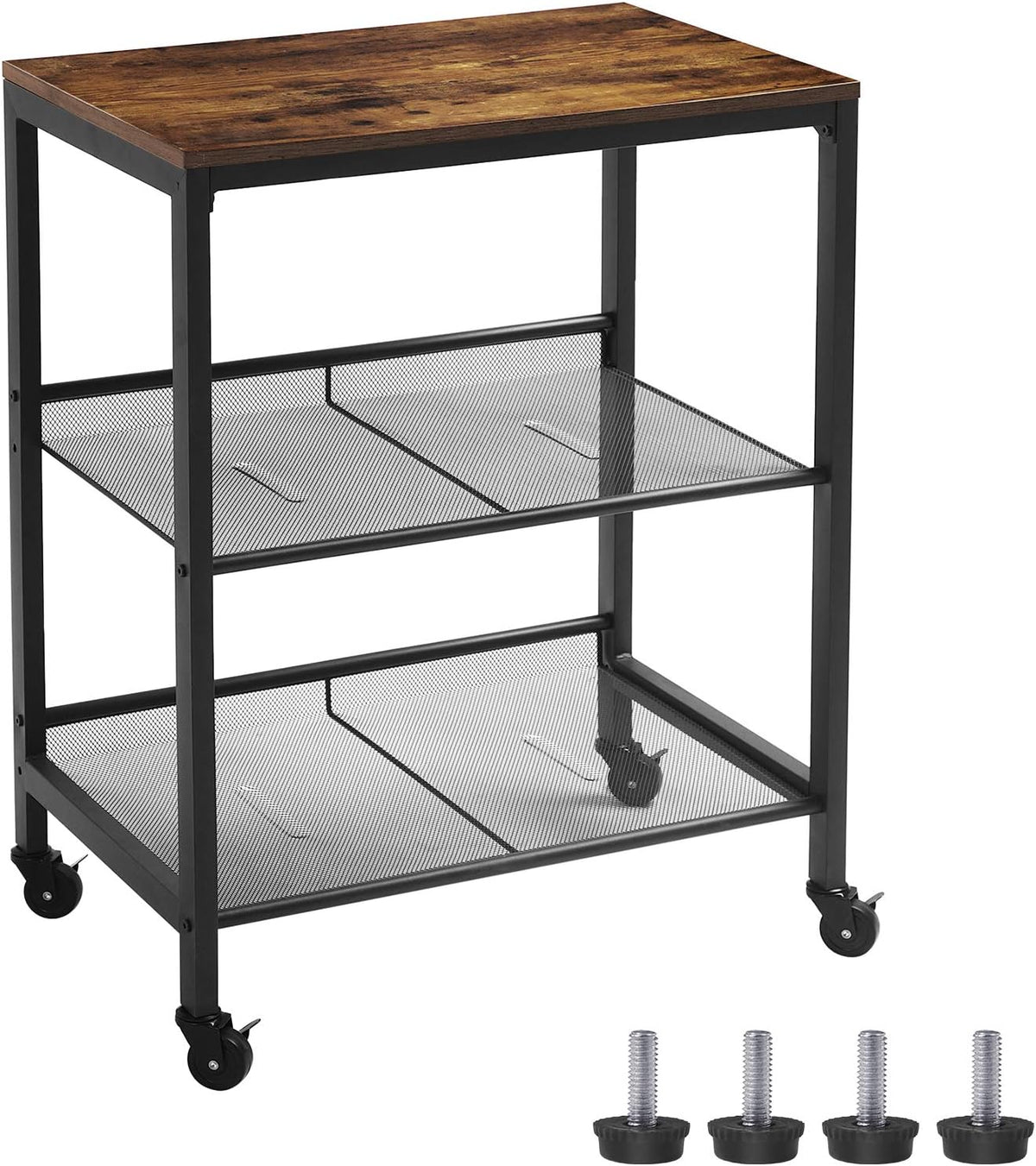 Rolling Cart, 3-Tier Utility Cart with Brakes D4814
