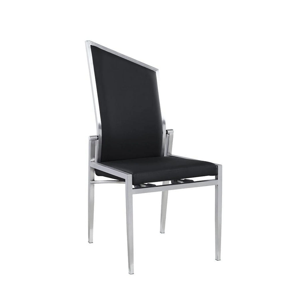 Black Brushed Side Chairs Set of 2 T887