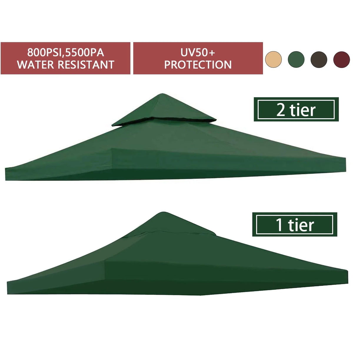 10FTx10FT Replacement Canopy Top Gazebo Tent Sunshade Cover Z9018