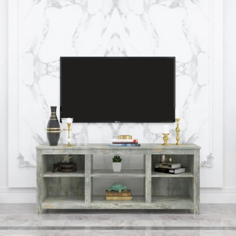 TV Station Furniture with 4 Storage Compartments and 1 Storage Cabinet Q31354