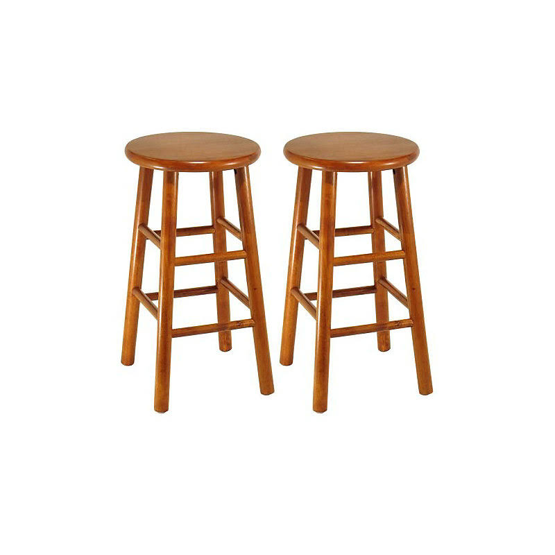 Cherry 24x22 Stool with Beveled Seat, Set of 2 H624268