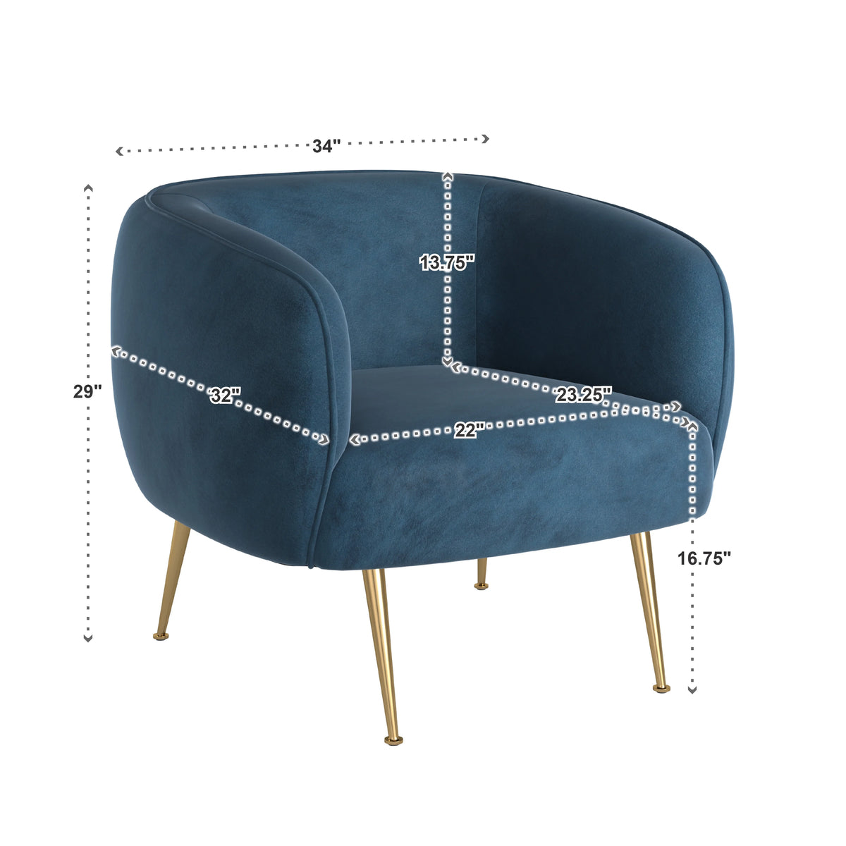 Beige Velvet Upholstered Accent Chair D944693
