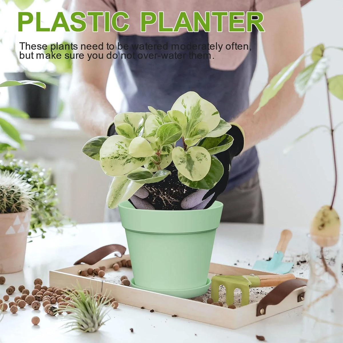 6 Inch Plastic Planters 16 Pack White S61443