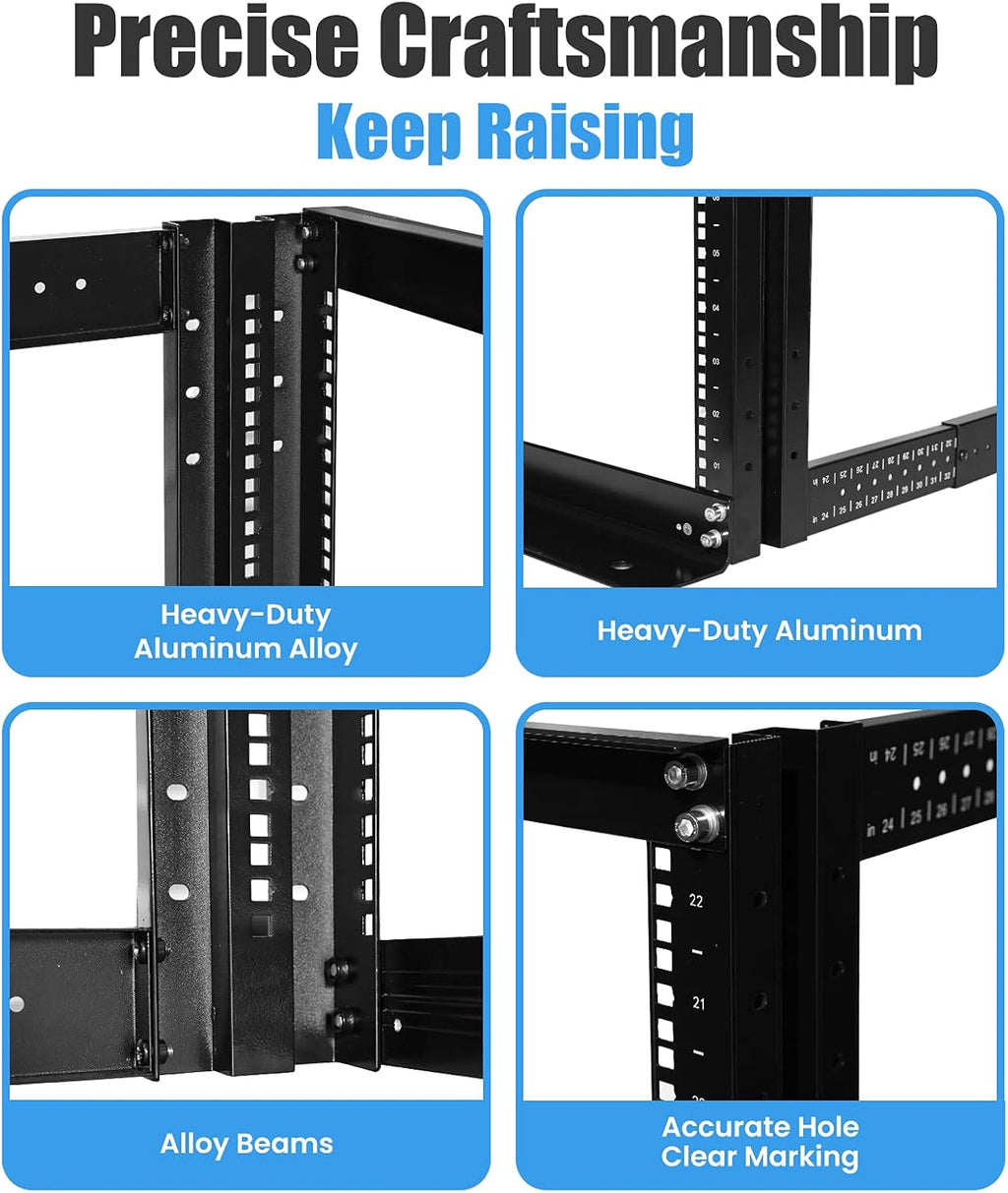 42U 4 Post Open Frame Server Rack 19inch Adjustable Depth O114634
