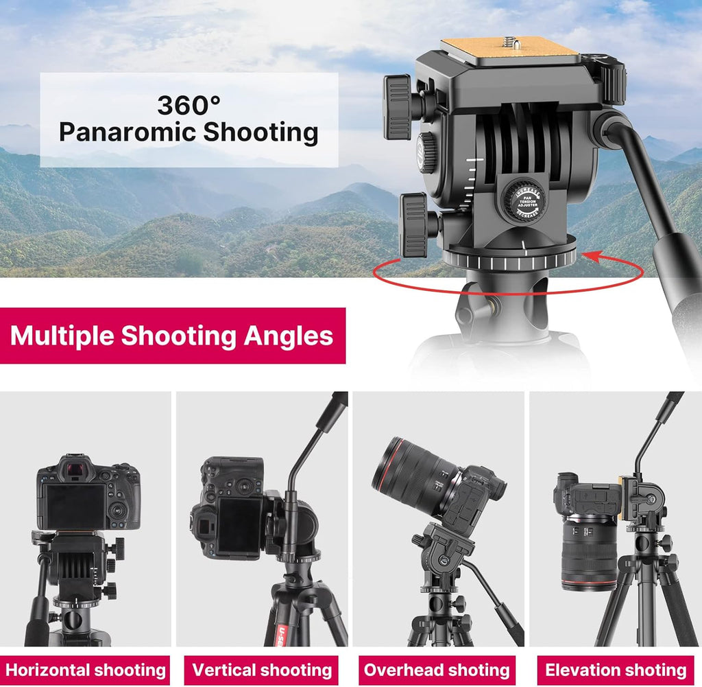 72" Heavy Duty Aluminum Tripod with Fluid Head, Pack of 2 Q8977