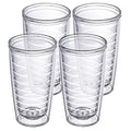 16oz Insulated Tumblers 4pack Double Walled Clear BPA-Free Dishwasher Safe F191505