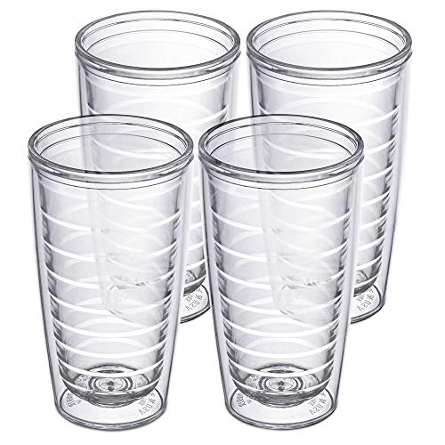 16oz Insulated Tumblers 4pack Double Walled Clear BPA-Free Dishwasher Safe F191505