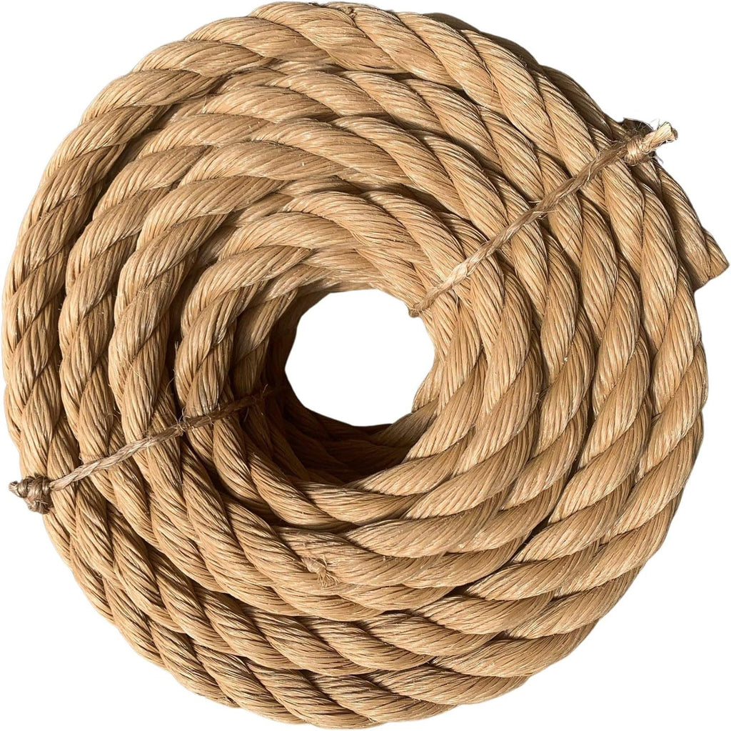 Twisted ProManila Rope Cordage 3 Strand Synthetic Polypropylene Rope 1 inch x 100 feet Pack of 2 O40748