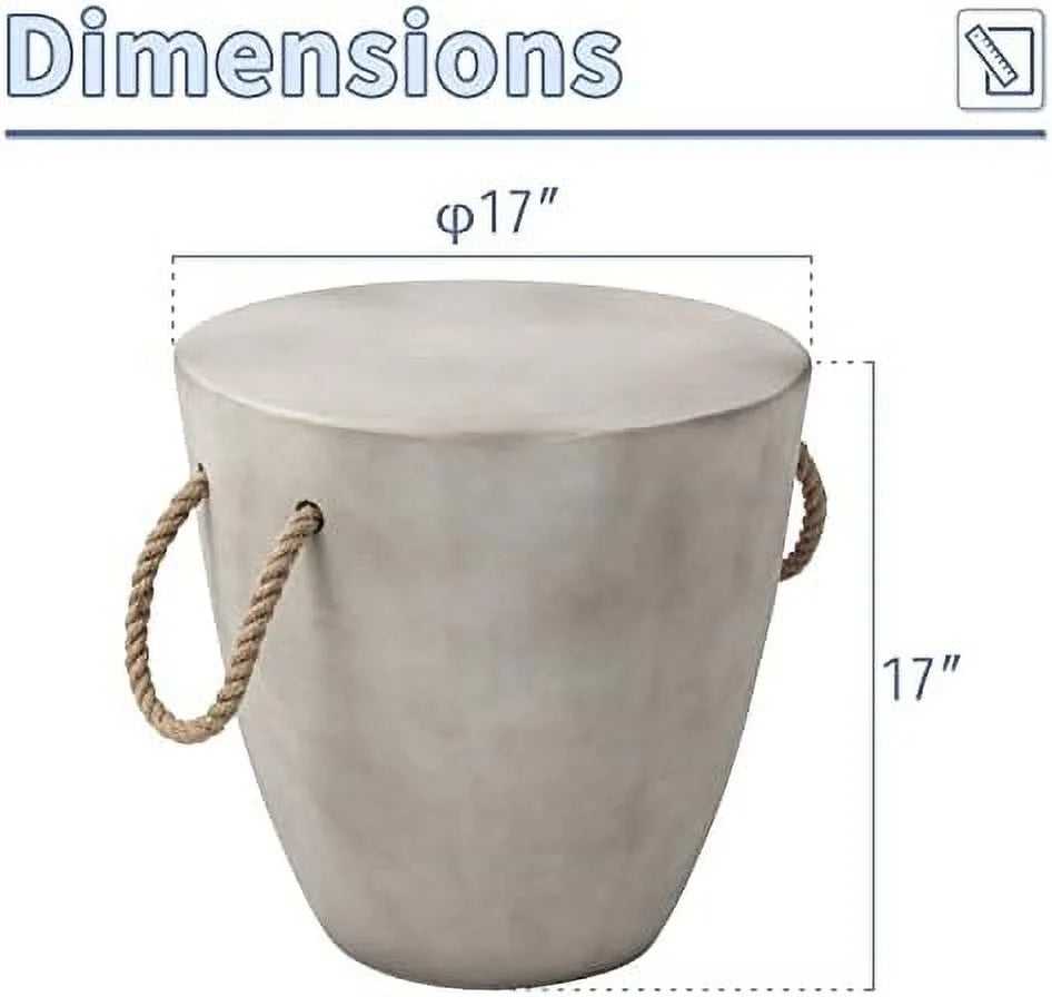 16.8 Inch Rustic Concrete End Table C179776