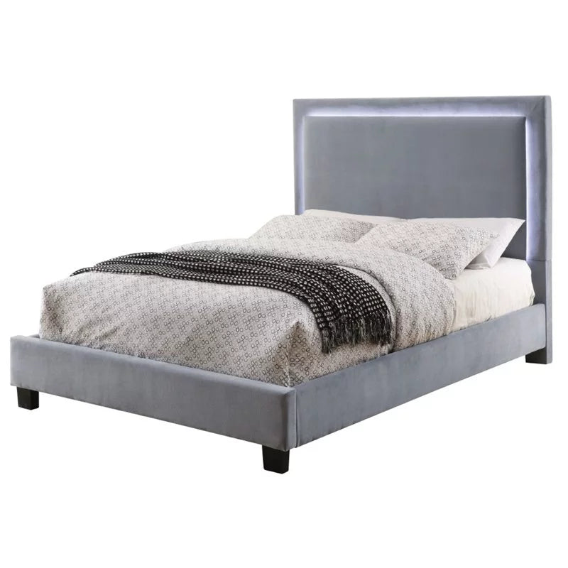 Queen Platform LED Bed in Gray X41657