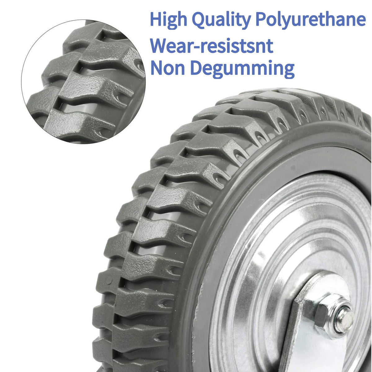 8'' Heavy Duty Anti-Skid Rubber Swivel Casters 4 Pack T5925