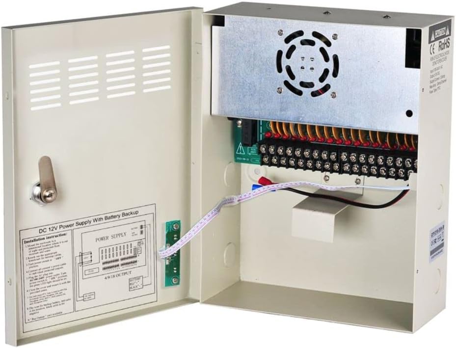 18 Channel 12V 20Amp DC Metal Boxed Cabinet Regulated UPS Power Supply Unit Pack of 2 R4343