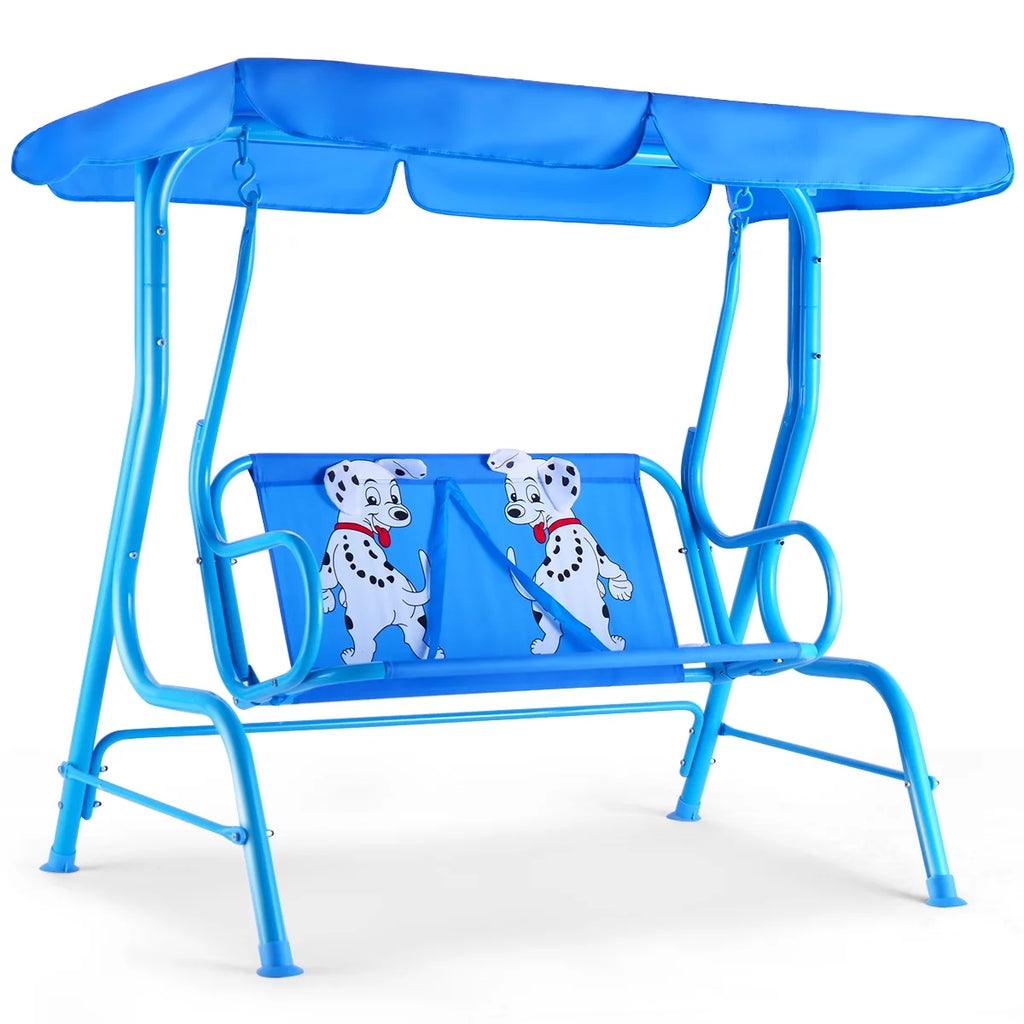 Kids 2 Person Patio Swing Chair with Canopy W265713