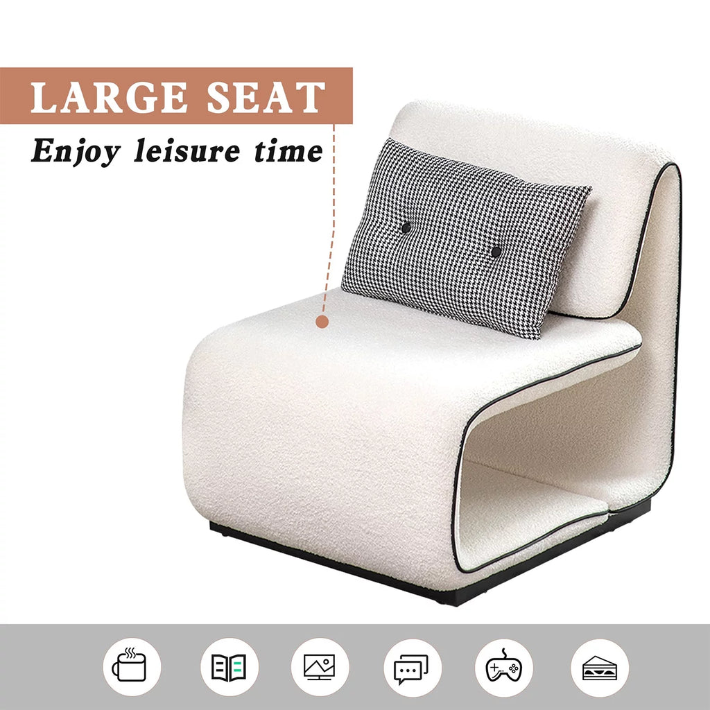 White Upholstered Sherpa Accent Chair B53363