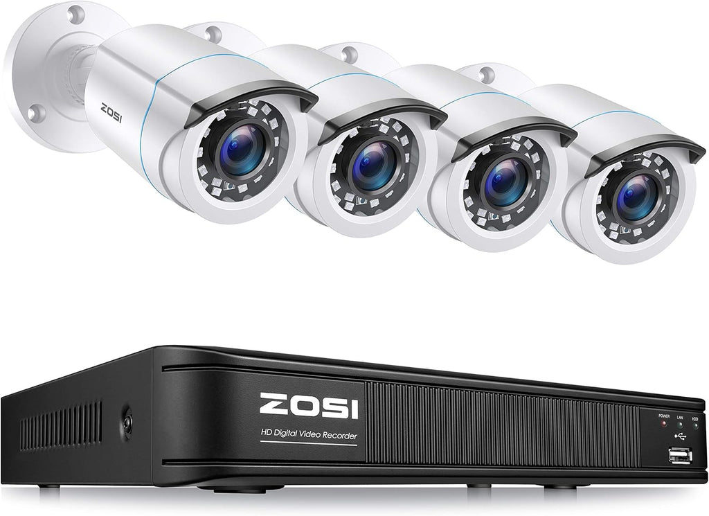 8 Channel 5MP Lite Surveillance DVR with 1TB Hard Drive and 4 x 1080p Weatherproof CCTV Bullet Camera F6762