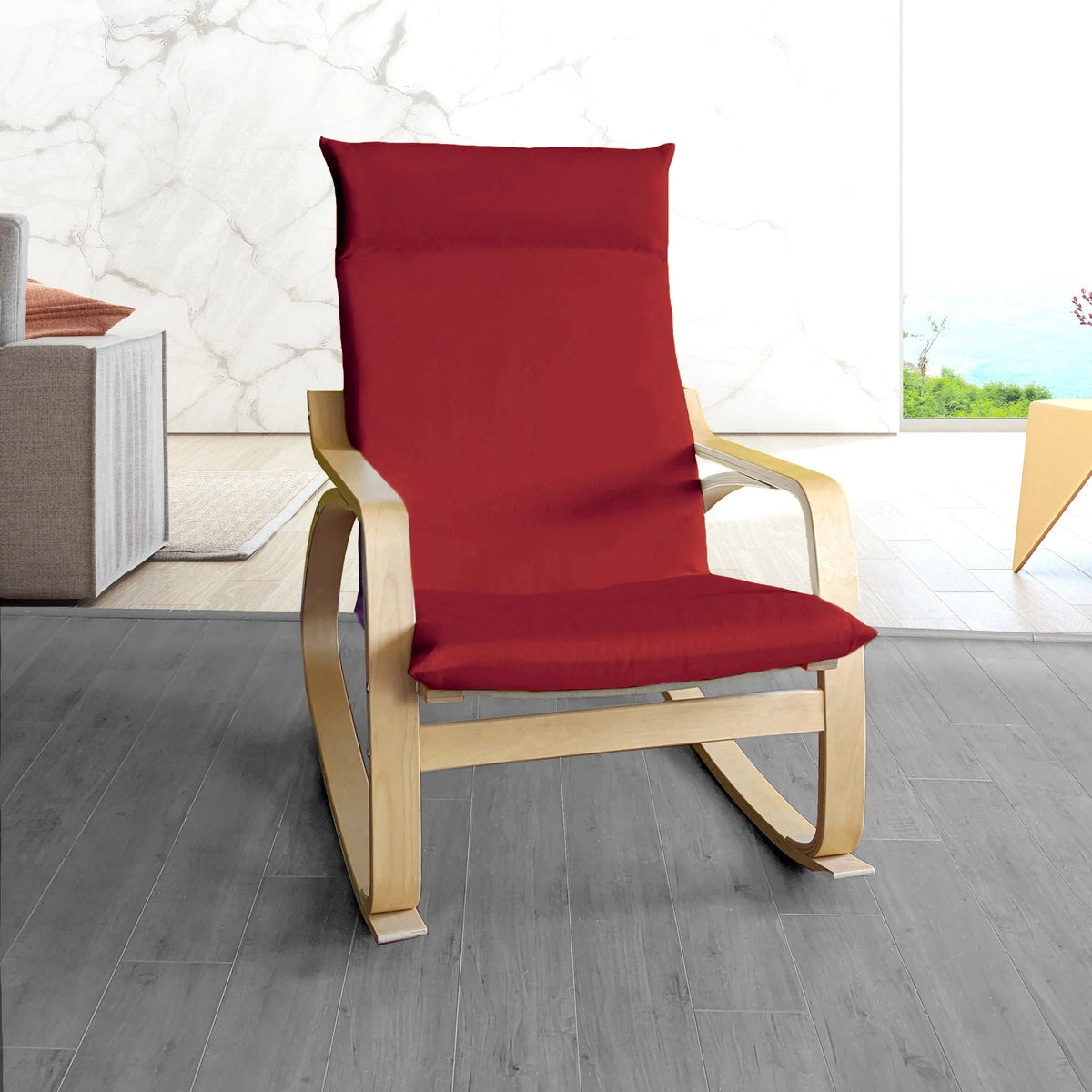 Velvet Burgundy Red Chair and Ottoman Covers X9795