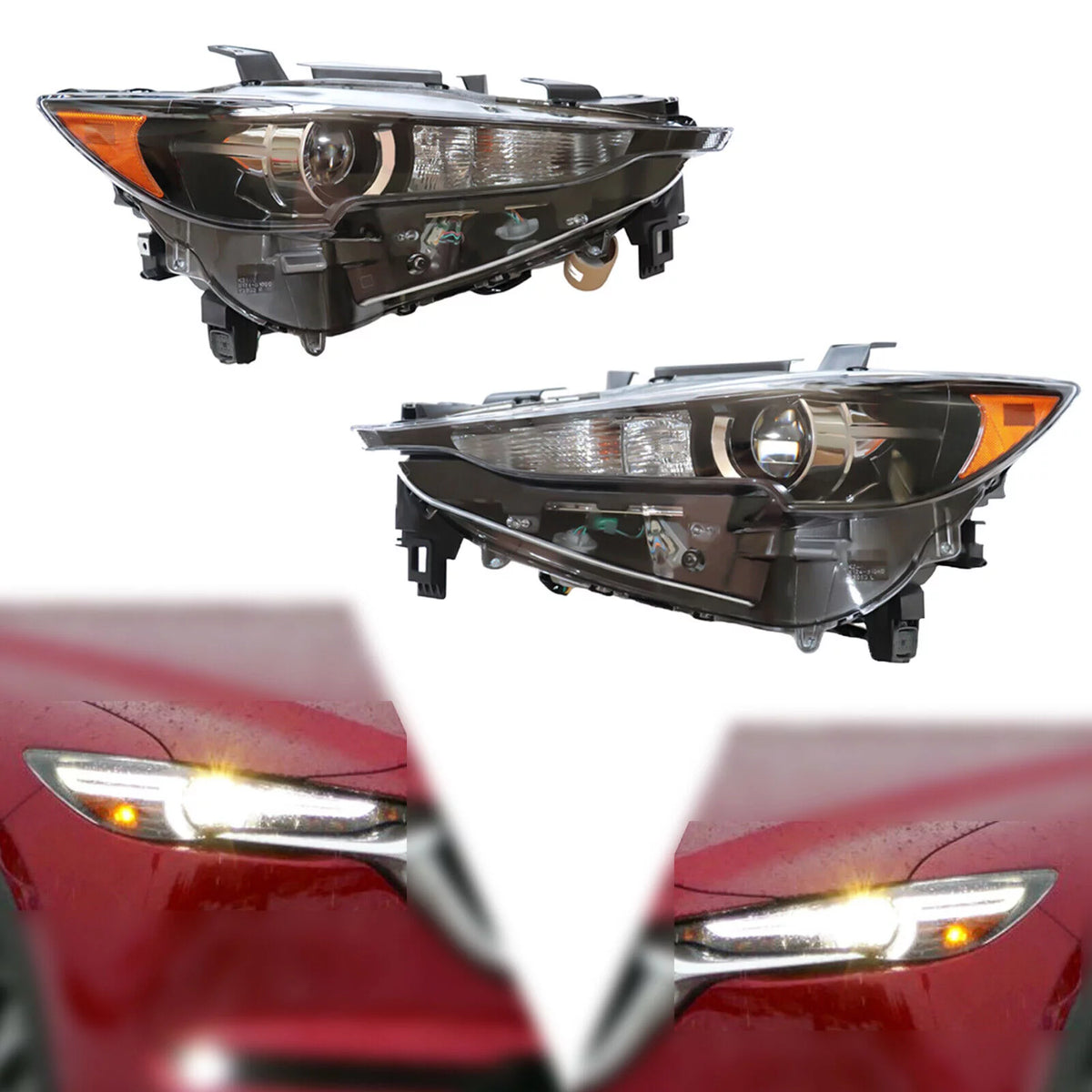 LED Halogen Headlight Set 2Pcs Left Right Side M632442