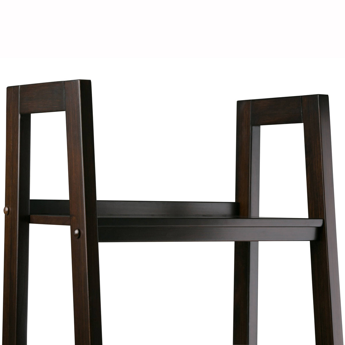 Solid Wood Ladder Shelf with Storage Distressed Gray Y940584