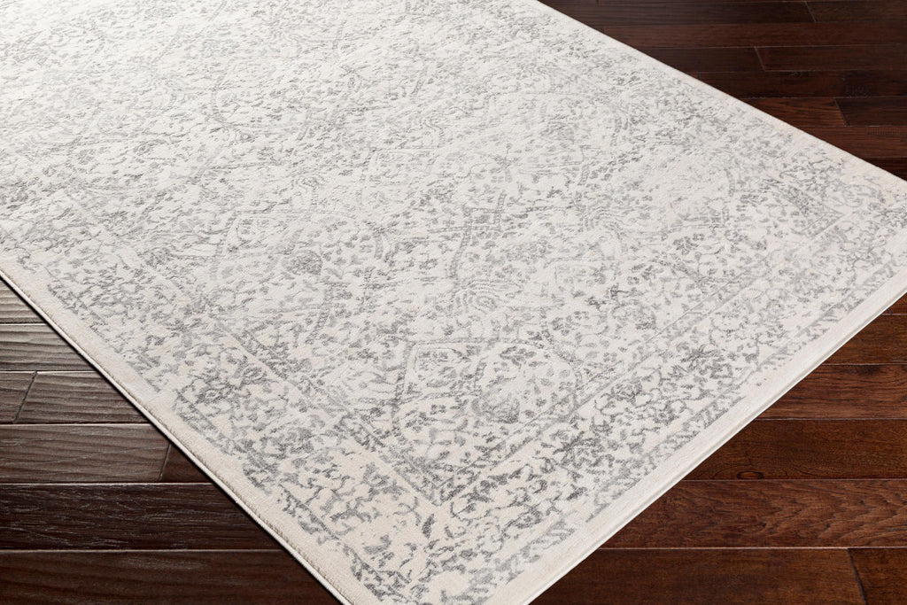 7x9 Gray Ivory Traditional Area Rug F760