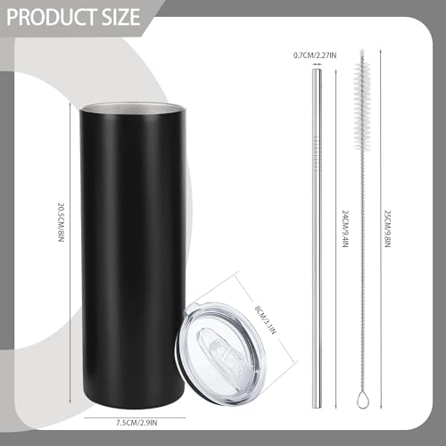 20 oz Stainless Steel Insulated Tumblers with Lid and Straw J202894