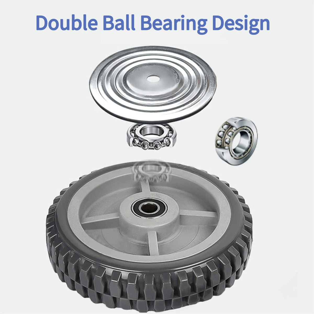 8'' Heavy Duty Anti-Skid Rubber Swivel Casters 4 Pack T5925