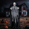 Life Size Animatronics Grim Reaper Halloween Decoration with Chain F896