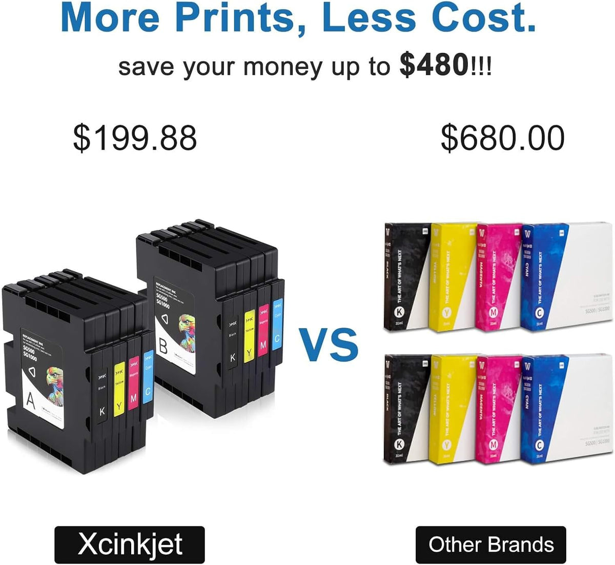 Sublimation Ink Cartridge 8-Pack for Sawgrass Virtuoso SG500 SG1000 Printer R335100