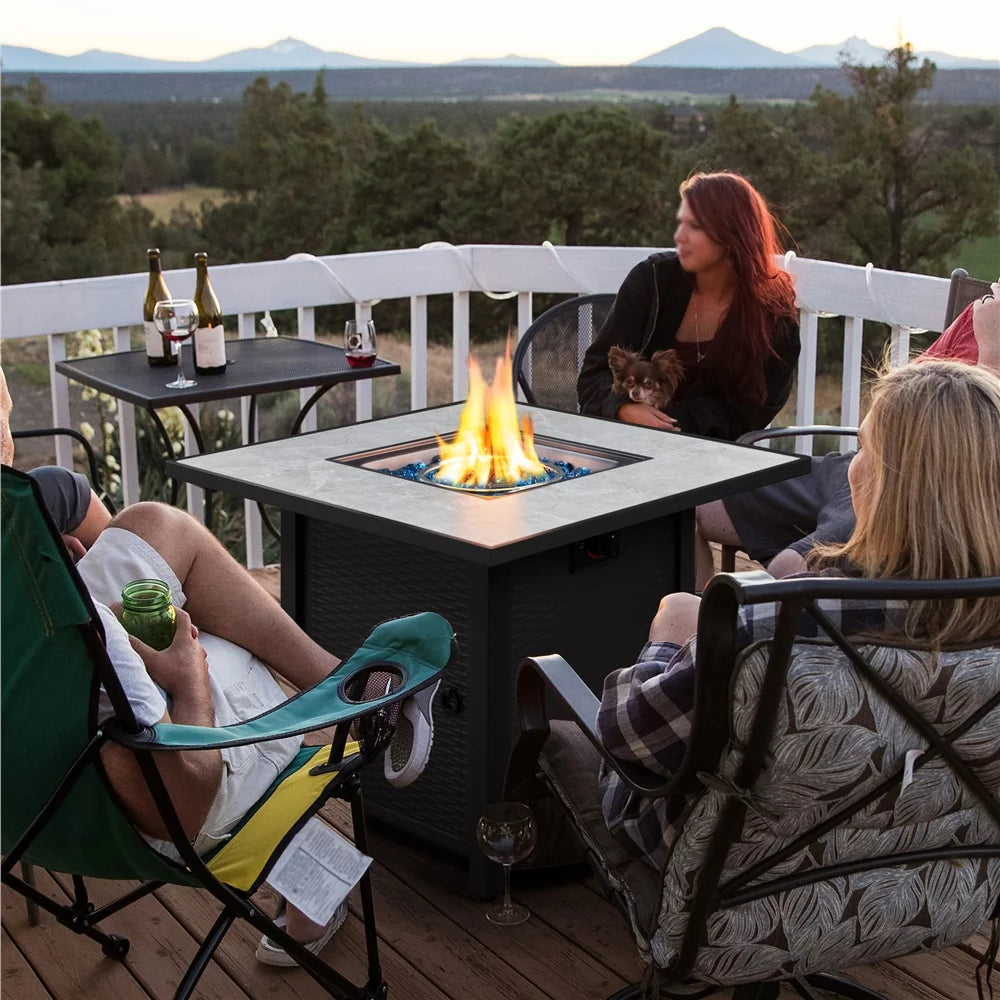 30'' Square Propane Fire Pit Table 50,000 BTU T5066