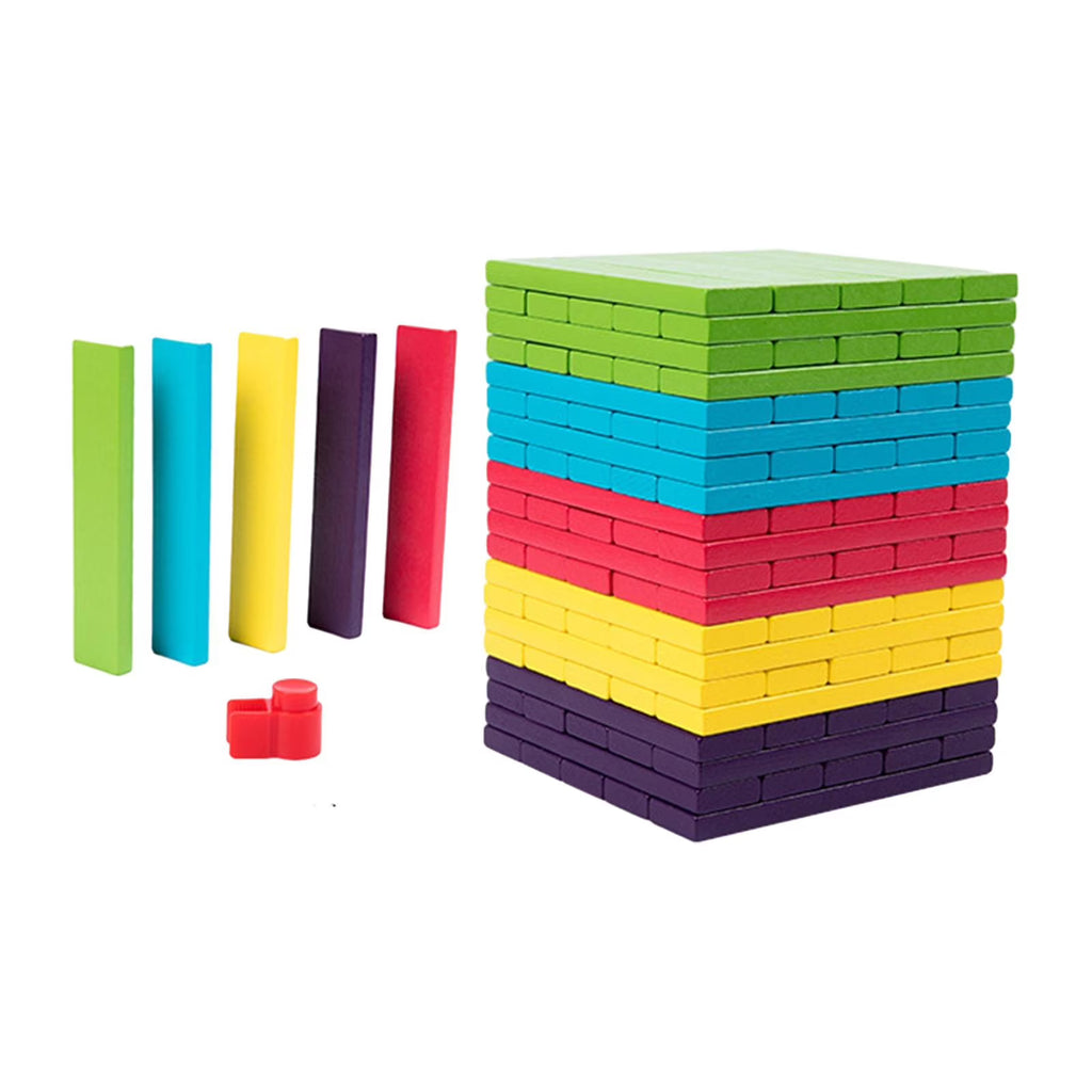 100 Pieces Wooden Stacking Blocks Building Kits Board Game R1246