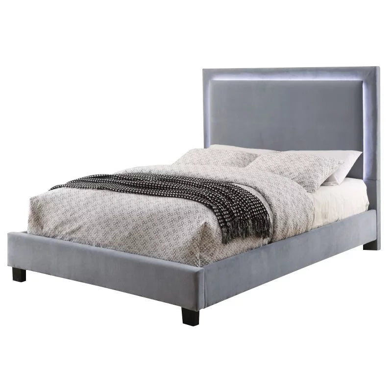 Queen Platform LED Bed in Gray X41657