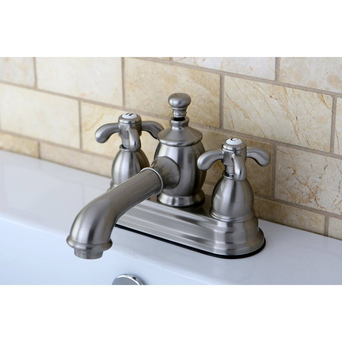 4x22 Centerset Bathroom Faucet, Brushed Nickel W449