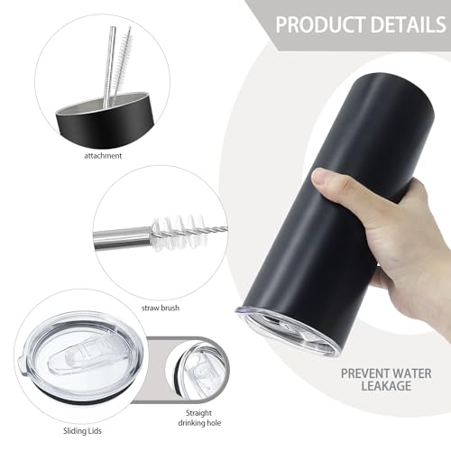 20 oz Stainless Steel Insulated Tumblers with Lid and Straw J202894