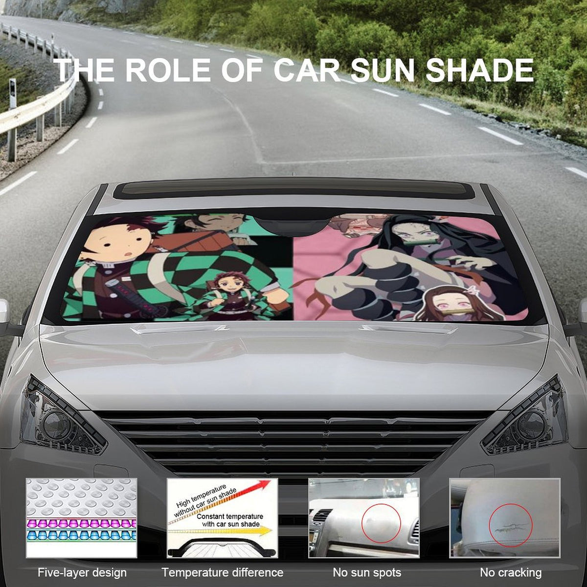 Foldable Reflective Car Windshield Sunshade P9133