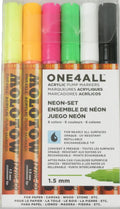 1.5 mm Neon Acrylic Markers Set of 6 Z7006