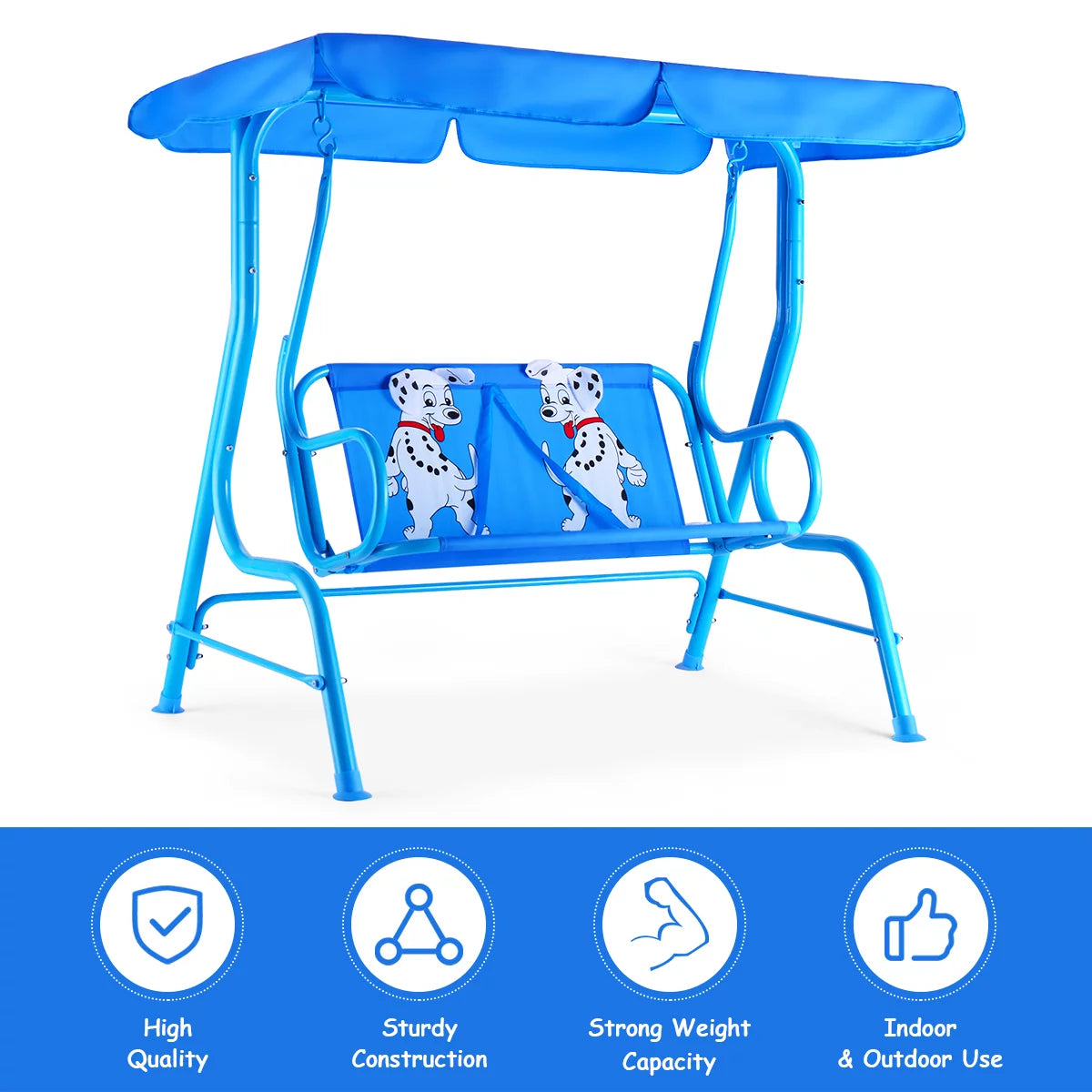Kids 2 Person Patio Swing Chair with Canopy W265713